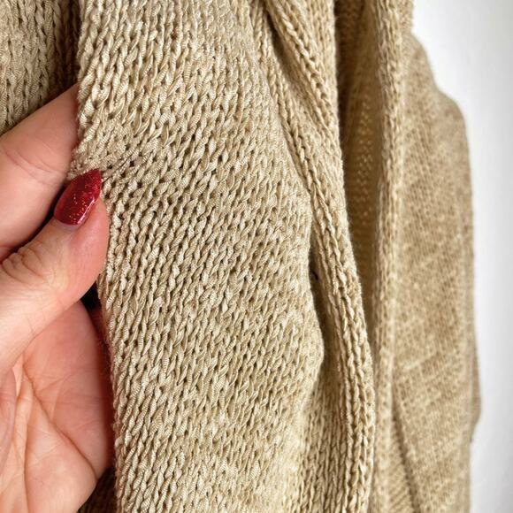 Calypso St. Barth Camel Knit Long Open Waterfall Cardigan Duster Sweater Vest Sm - Picture 4 of 13